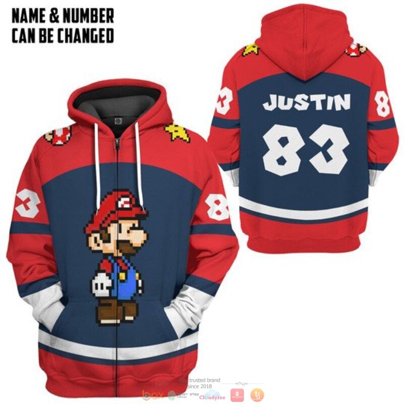 Personalized Mario custom 3d shirt hoodie 1 2 3 4 5 6 7