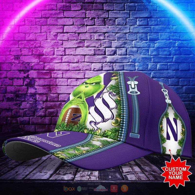 Personalized NCAA Northwestern Wildcats The Grinch Cap 1