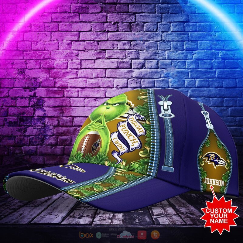 Personalized NFL Baltimore Ravens The Grinch Cap 1