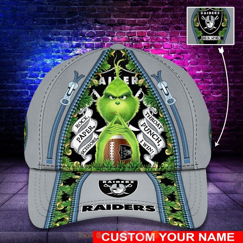 Personalized NFL Oakland Raiders The Grinch Cap