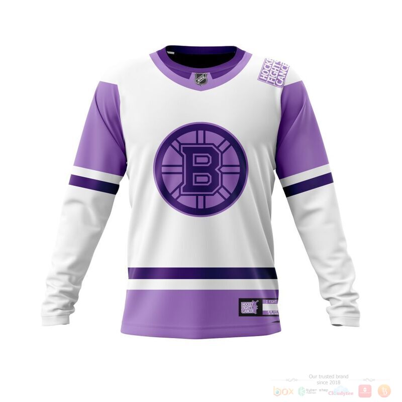 Personalized NHL Boston Bruins Fights Cancer 3d shirt hoodie 1 2 3 4