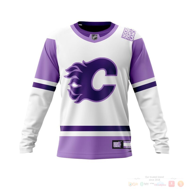 Personalized NHL Calgary Flames Fights Cancer 3d shirt hoodie 1 2 3 4