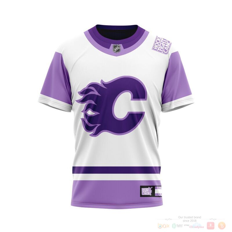Personalized NHL Calgary Flames Fights Cancer 3d shirt hoodie 1 2 3 4 5 6