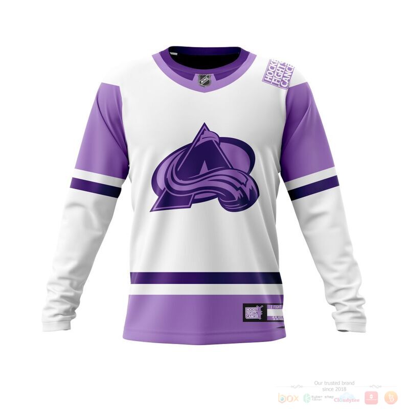 Personalized NHL Colorado Avalanche Fights Cancer 3d shirt hoodie 1 2 3 4