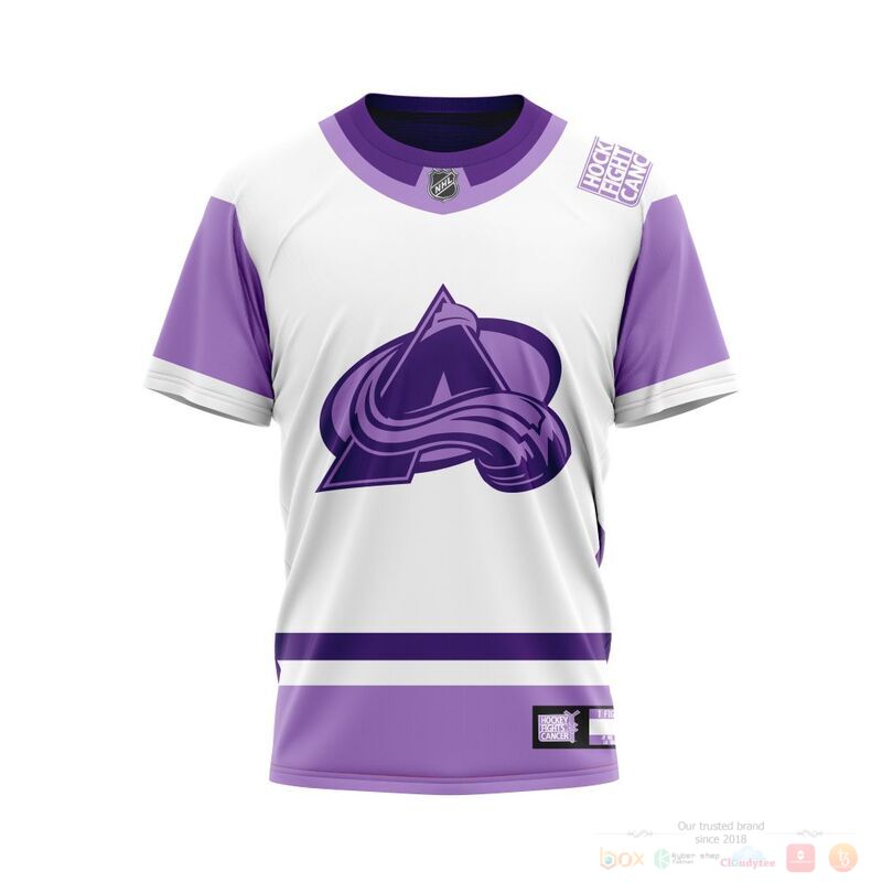 Personalized NHL Colorado Avalanche Fights Cancer 3d shirt hoodie 1 2 3 4 5 6