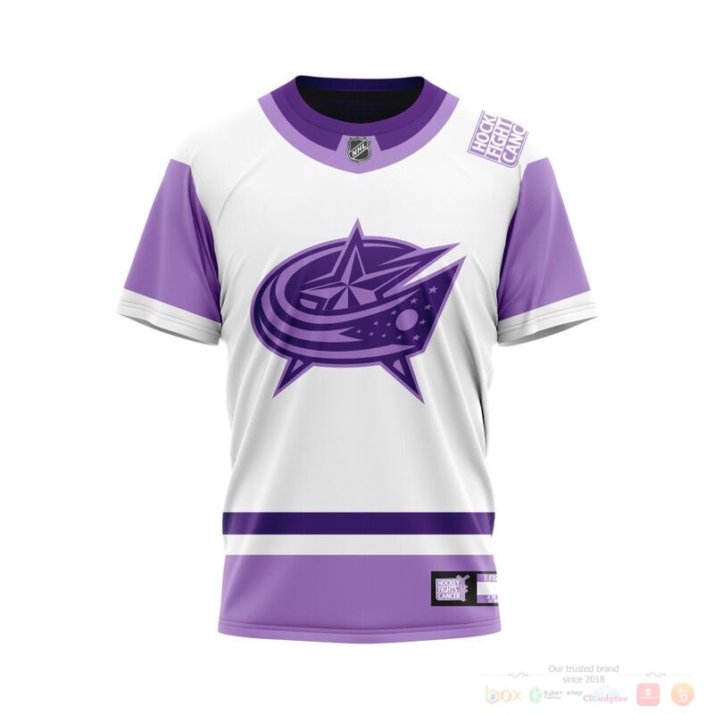 Personalized NHL Columbus Blue Jackets Fights Cancer 3d shirt hoodie 1 2 3 4 5 6