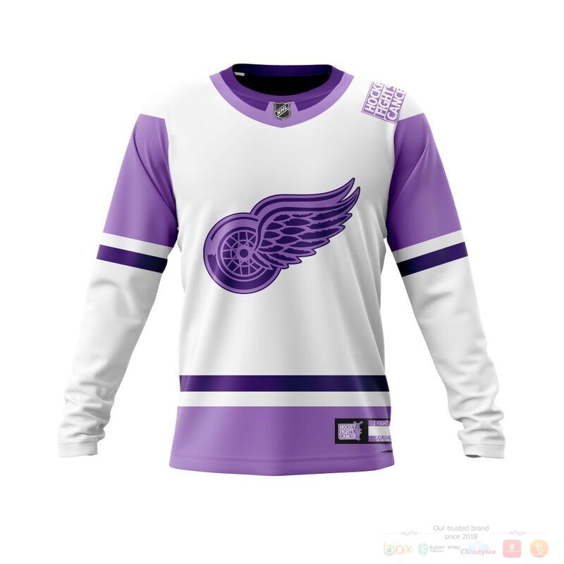 Personalized NHL Detroit Red Wings Fights Cancer 3d shirt hoodie 1 2 3 4