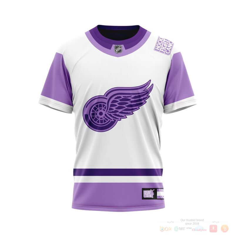 Personalized NHL Detroit Red Wings Fights Cancer 3d shirt hoodie 1 2 3 4 5 6