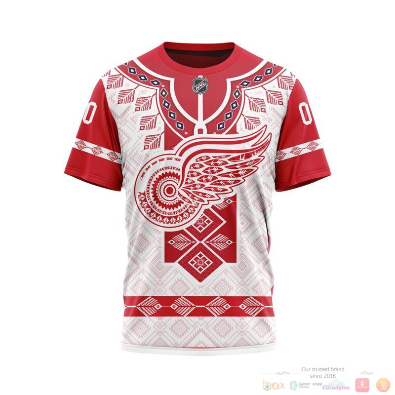 Personalized NHL Detroit Red Wings brocade pattern 3d shirt hoodie 1 2 3 4 5