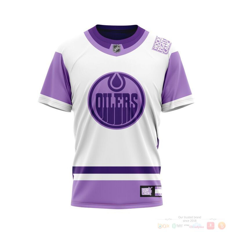 Personalized NHL Edmonton Oilers Fights Cancer 3d shirt hoodie 1 2 3 4 5 6