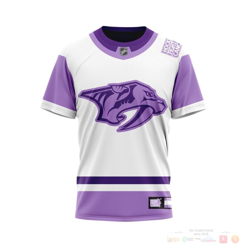 Personalized NHL Nashville Predators Fights Cancer 3d shirt hoodie 1 2 3 4 5 6