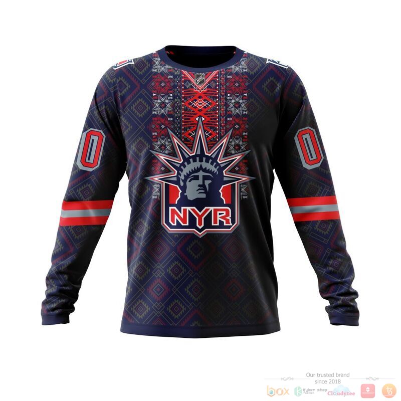Personalized NHL New York Rangers brocade pattern 3d shirt hoodie 1 2 3