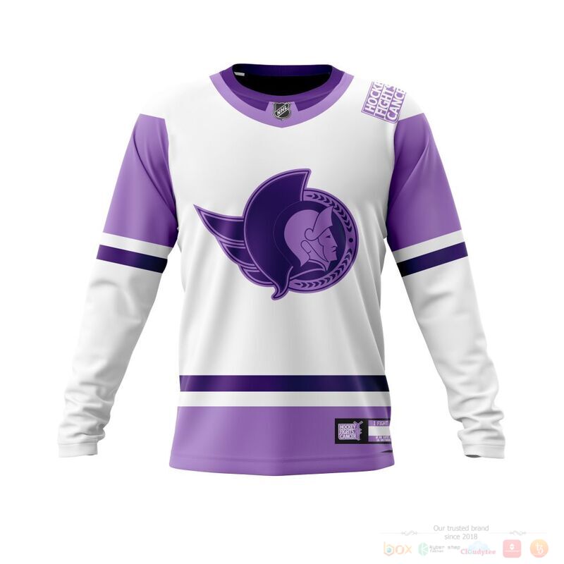 Personalized NHL Ottawa Senators Fights Cancer 3d shirt hoodie 1 2 3 4