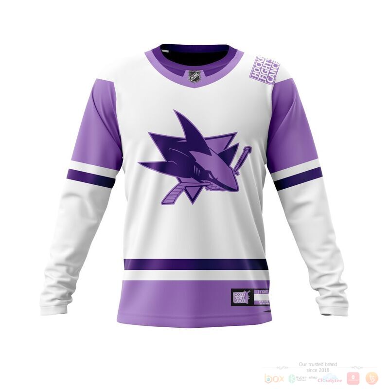 Personalized NHL San Jose Sharks Fights Cancer 3d shirt hoodie 1 2 3 4