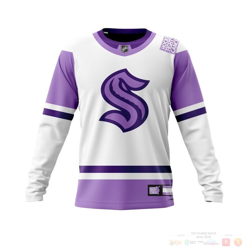 Personalized NHL Seattle Kraken Fights Cancer 3d shirt hoodie 1 2 3 4