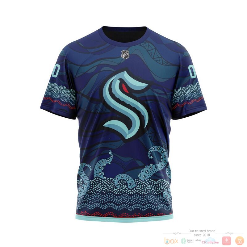Personalized NHL Seattle Kraken brocade pattern 3d shirt hoodie 1 2 3 4 5
