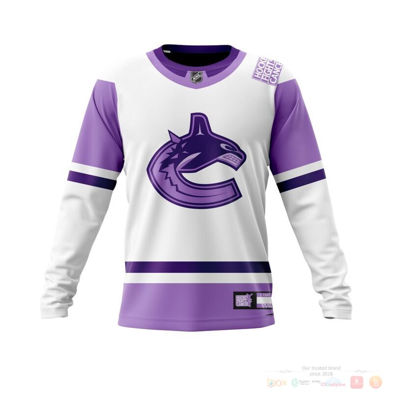 Personalized NHL Vancouver Canucks Fights Cancer 3d shirt hoodie 1 2 3 4
