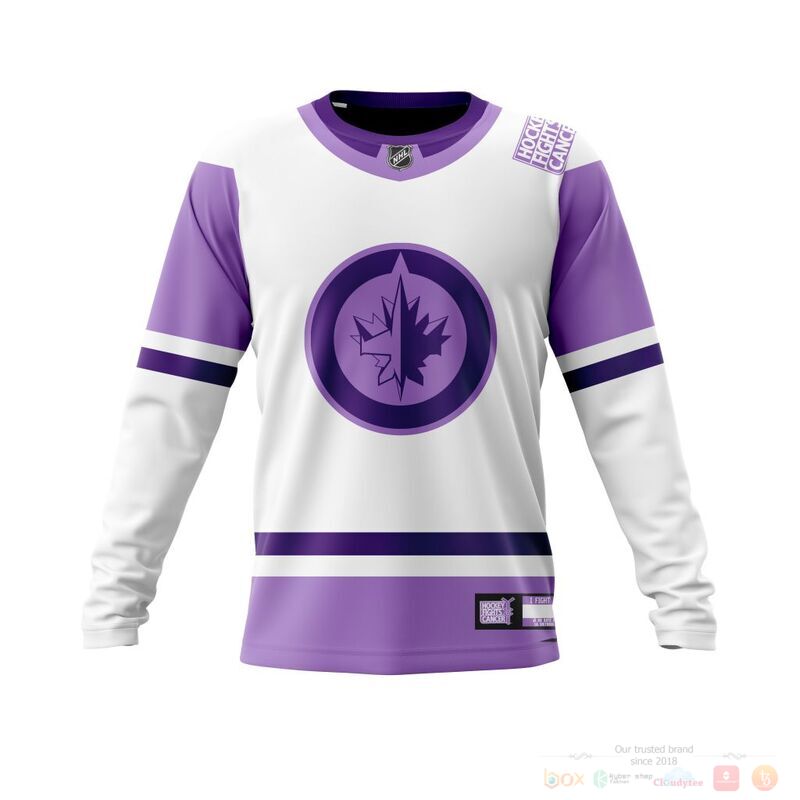 Personalized NHL Winnipeg Jets Fights Cancer 3d shirt hoodie 1 2 3 4