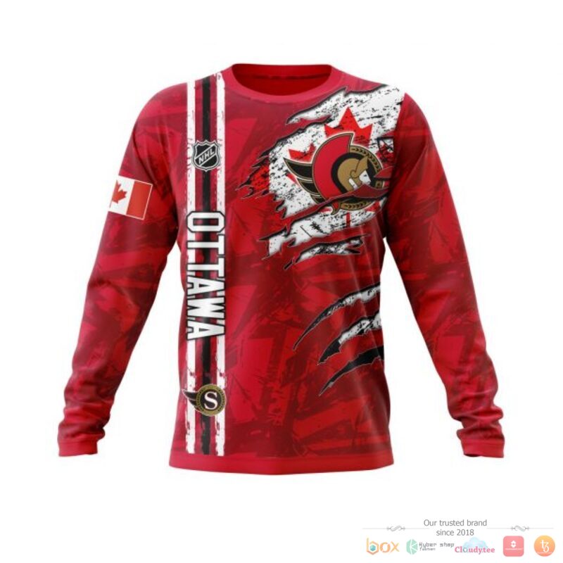 Personalized Ottawa Senators With Canada Flag 3d shirt hoodie 1 2 3