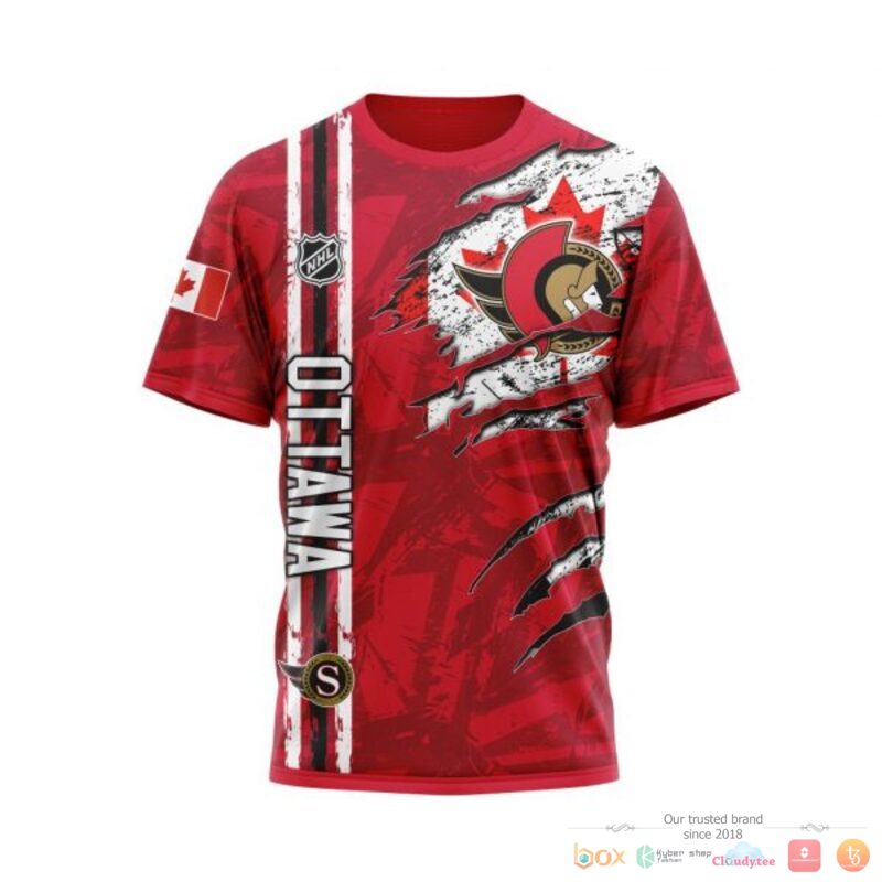 Personalized Ottawa Senators With Canada Flag 3d shirt hoodie 1 2 3 4 5