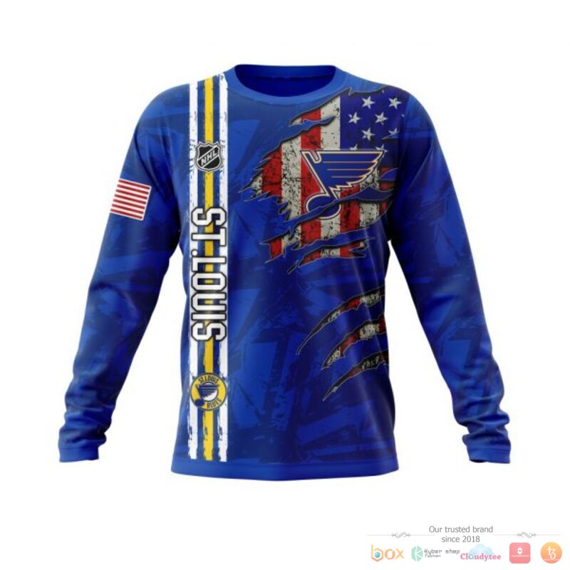 Personalized St. Louis Blues With American Flag 3d shirt hoodie 1 2 3