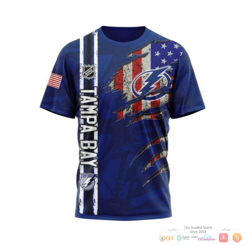 Personalized Tampa Bay Lightning With American Flag 3d shirt hoodie 1 2 3 4 5
