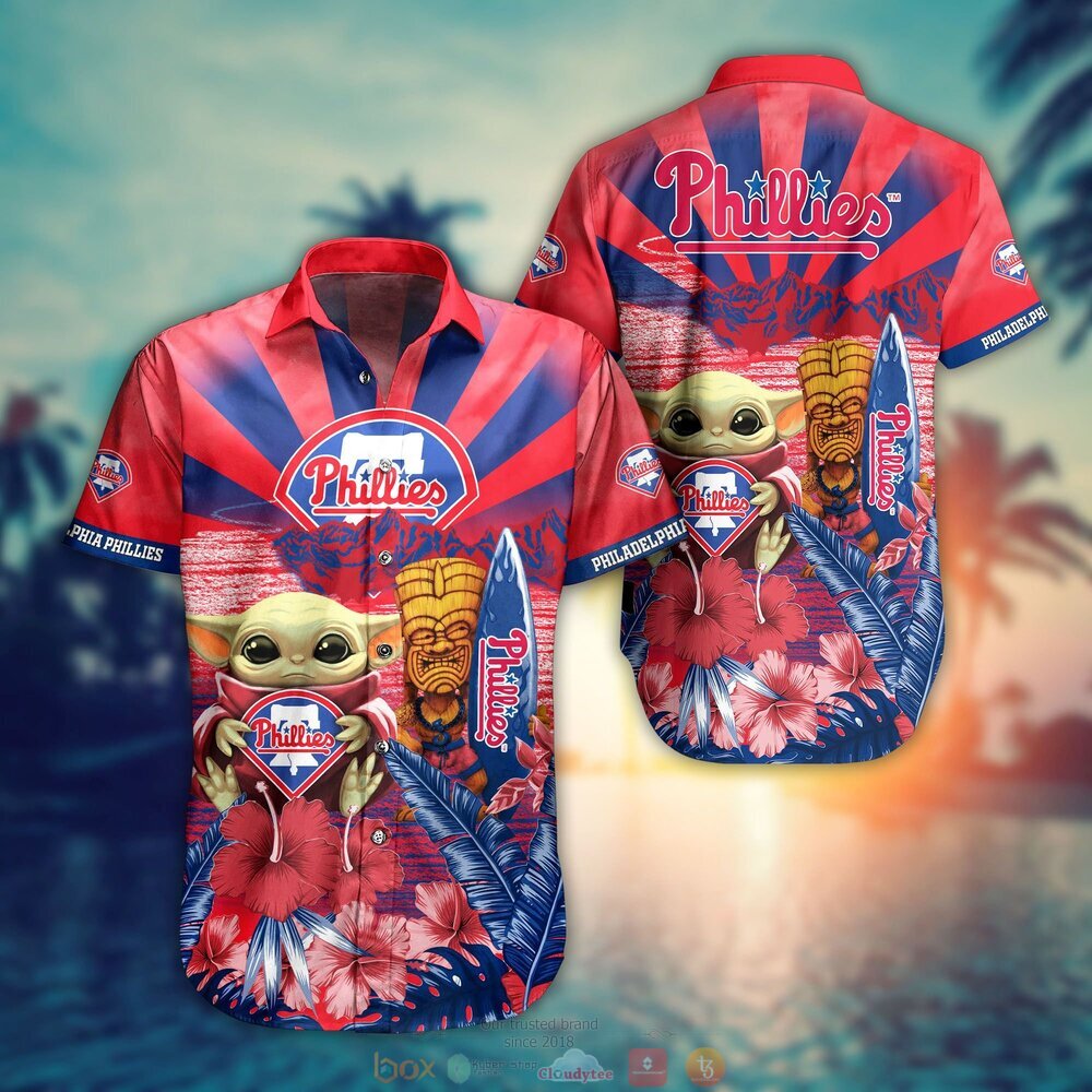 Philadelphia Phillies MLB Baby Yoda Hawaiian Shirt Shorts