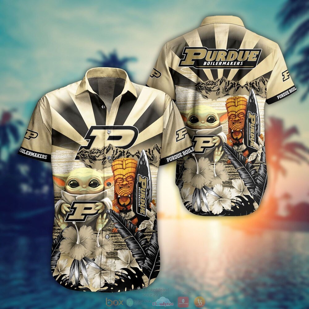 Purdue Boilermakers NCAA Baby Yoda Hawaiian Shirt Shorts