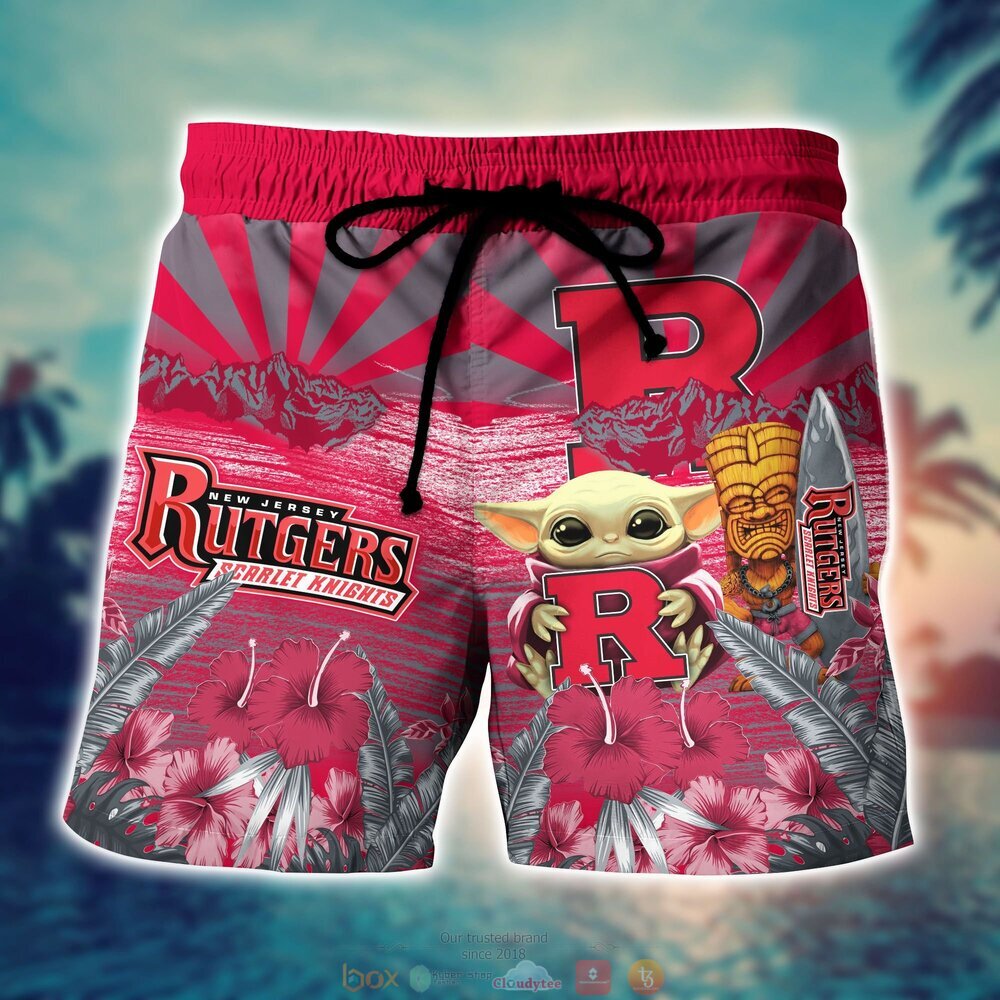 Rutgers Scarlet Knights NCAA Baby Yoda Hawaiian Shirt Shorts 1 2 3