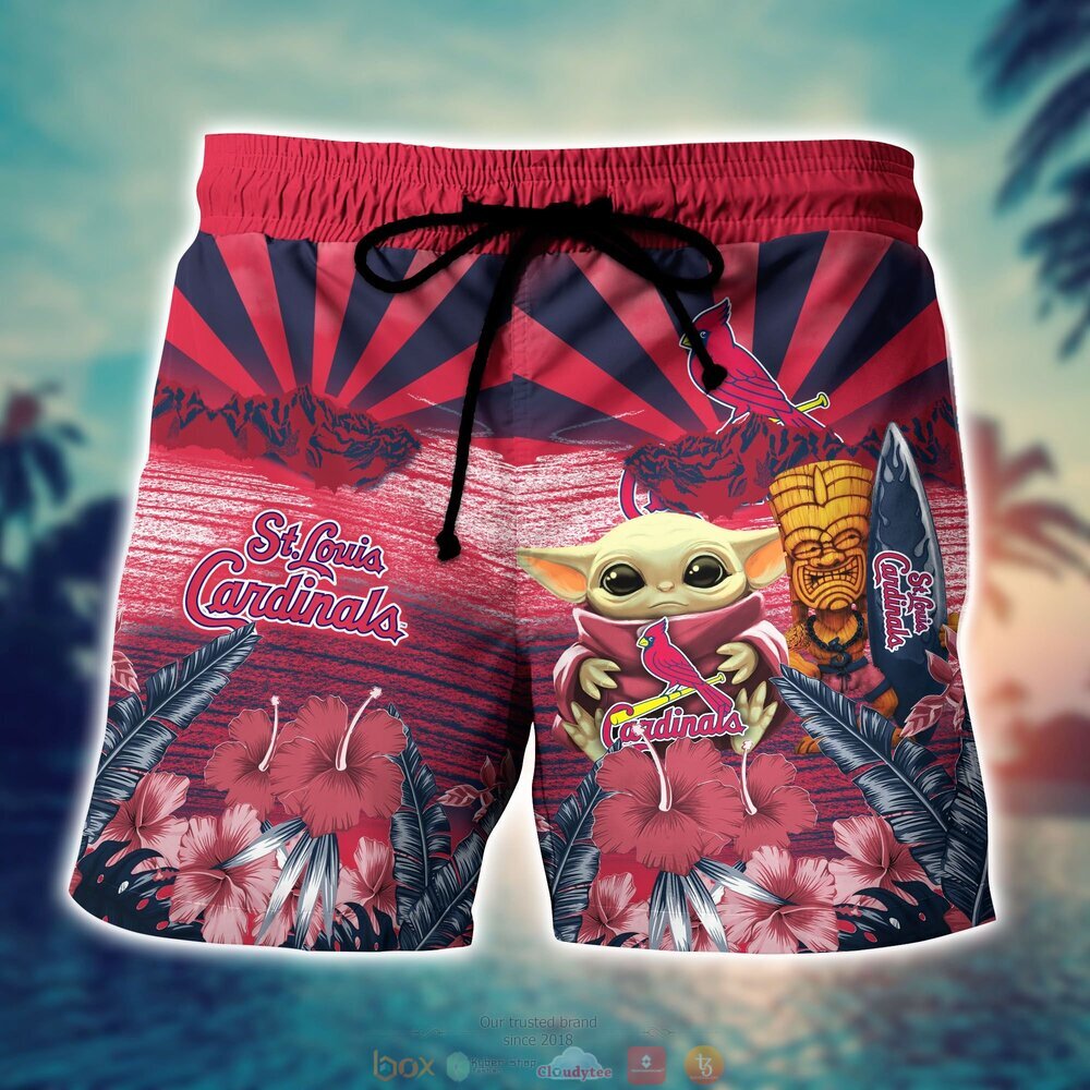 St Louis Cardinals MLB Baby Yoda Hawaiian Shirt Shorts 1 2 3