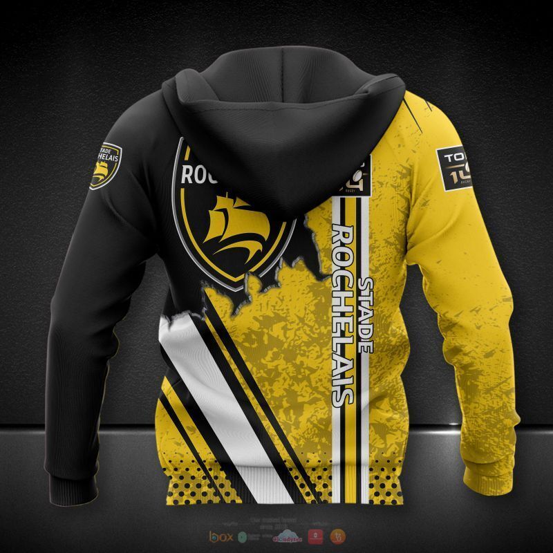 Stade Rochelais yellow 3d shirt hoodie 1