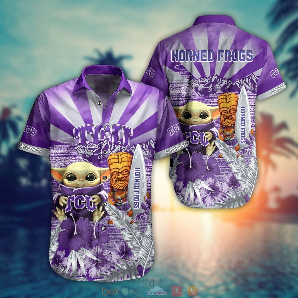 TCU Horned Frogs NCAA Baby Yoda Hawaiian Shirt Shorts