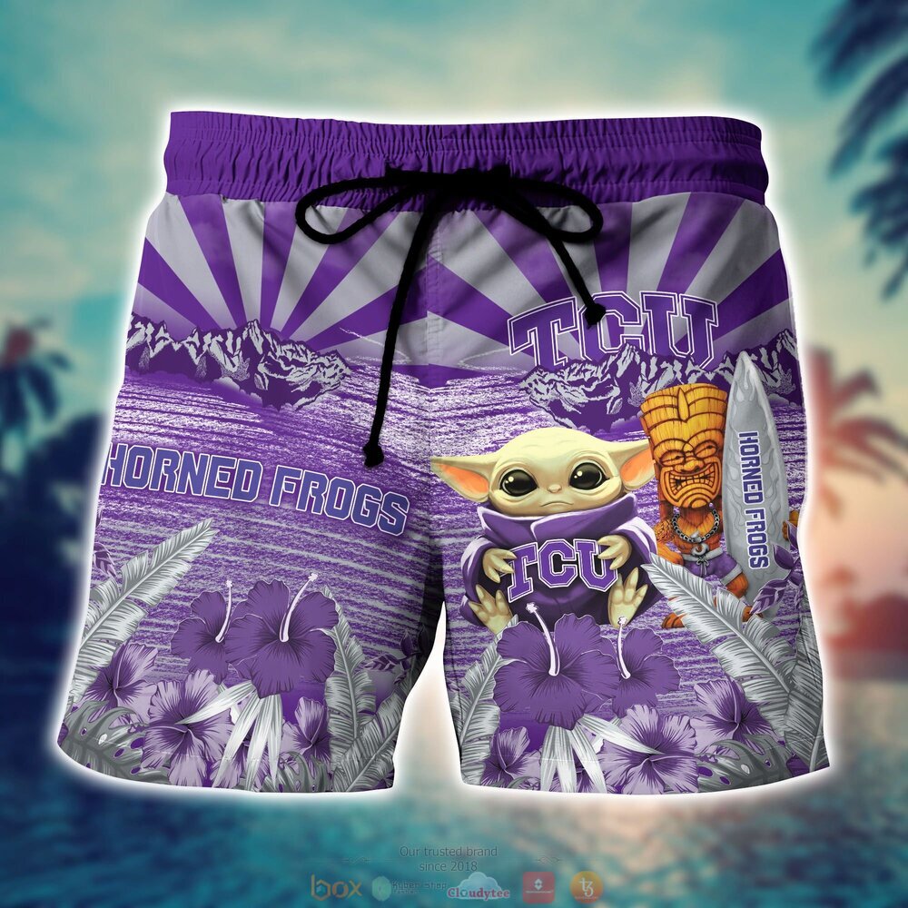 TCU Horned Frogs NCAA Baby Yoda Hawaiian Shirt Shorts 1 2 3