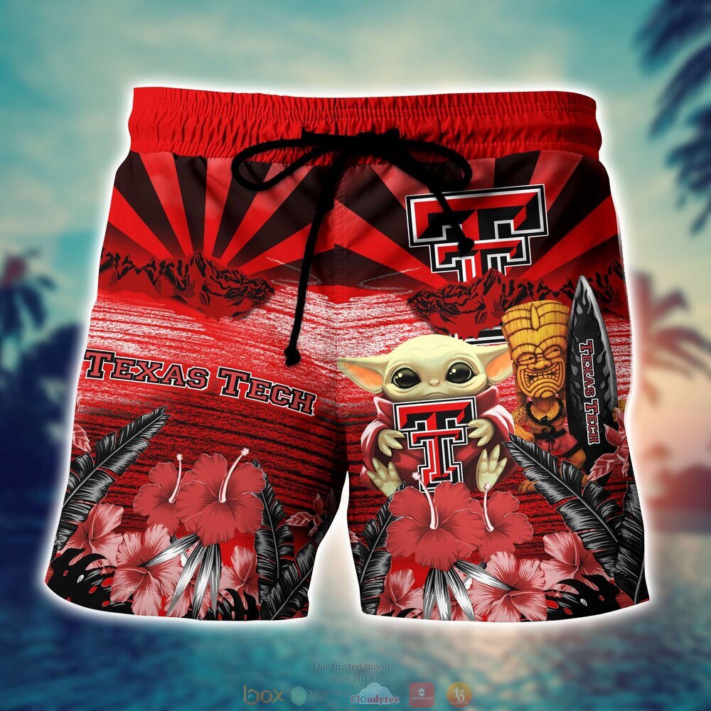 Texas Tech Red Raiders NCAA Baby Yoda Hawaiian Shirt Shorts 1 2 3