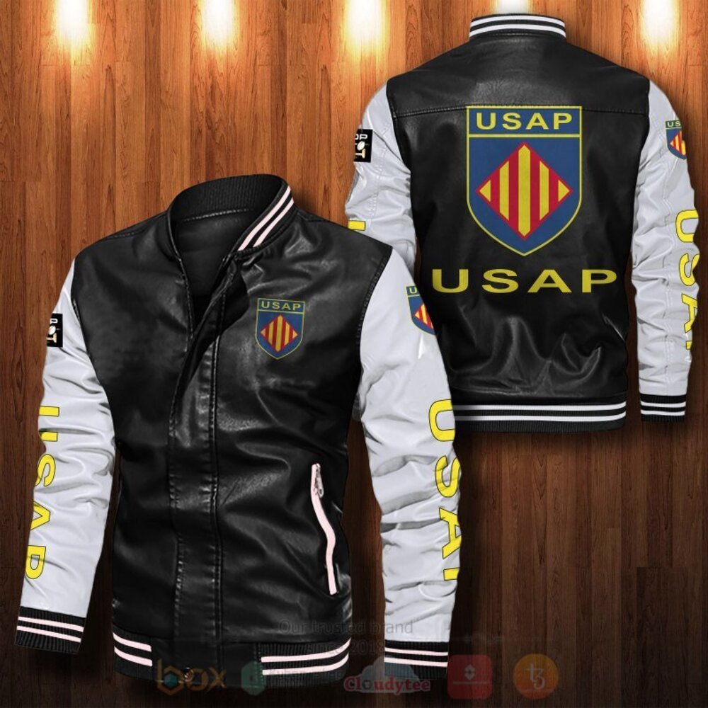 USA Perpignan Leather Bomber Jacket 1