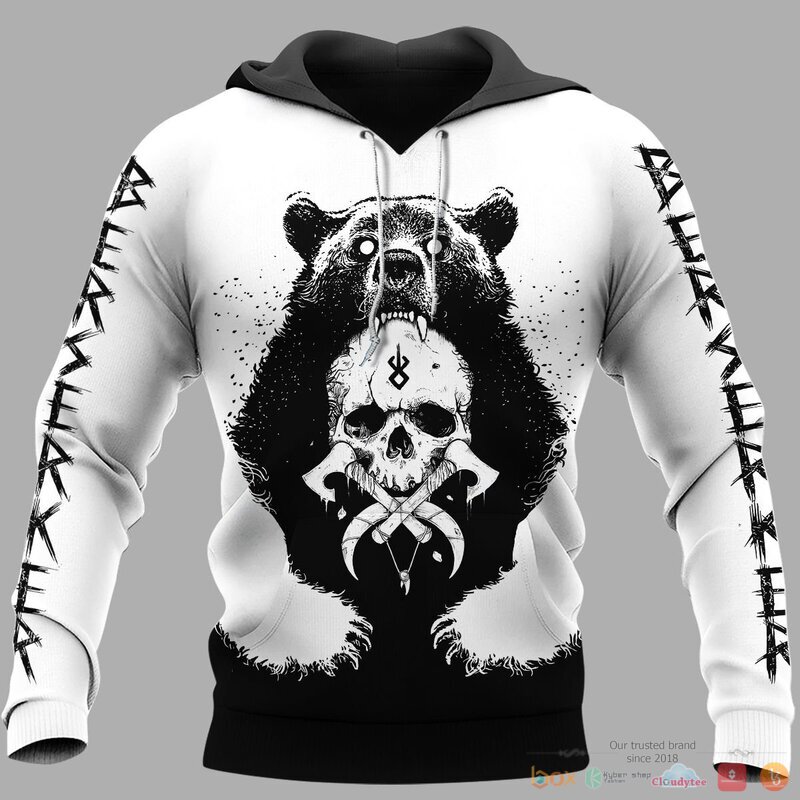 Viking Bear Claws And Yggdrasil 3d shirt Hoodie