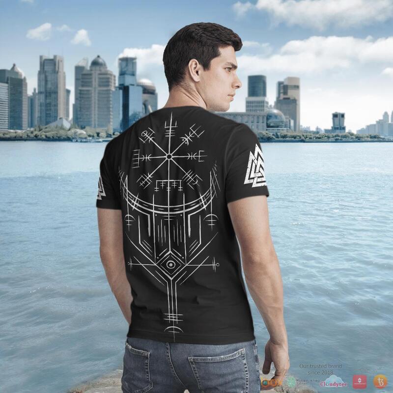 Viking Fenrir Vegvisir Black 3d shirt Hoodie 1 2 3 4 5 6