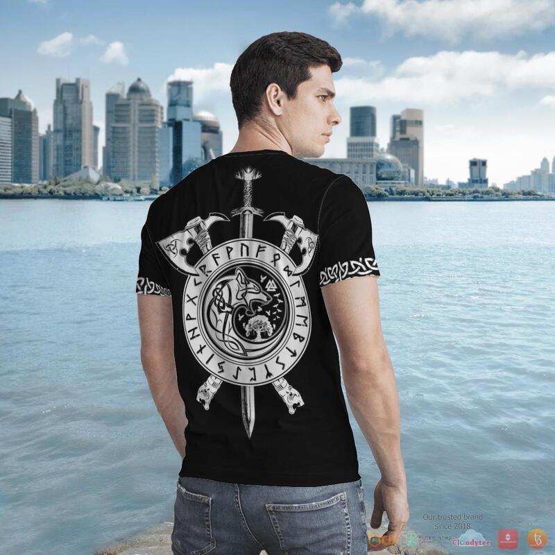 Viking Fenrir Wolf Axe Sword 3d shirt Hoodie 1 2 3 4