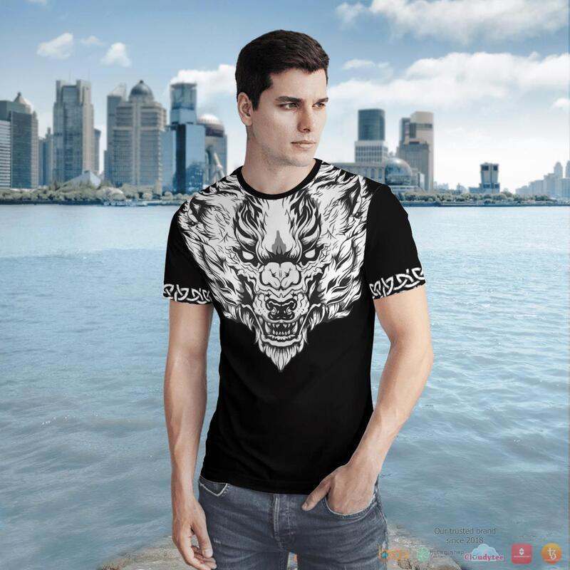 Viking Fenrir Wolf Axe Sword 3d shirt Hoodie 1 2 3 4 5