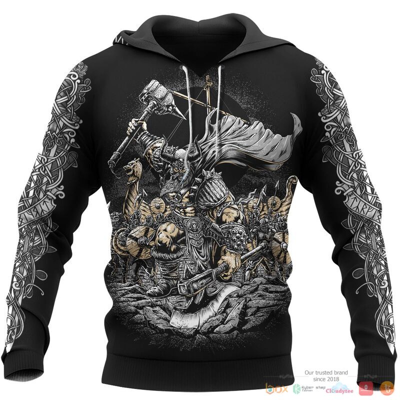 Viking Hammer VikingWarrior 3d shirt Hoodie