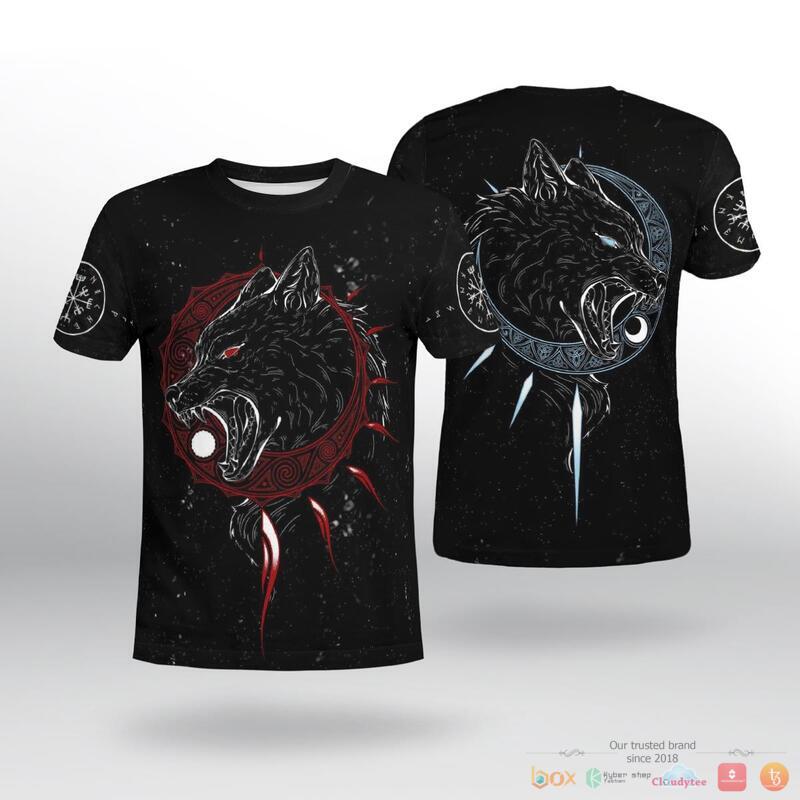 Viking Hati and Skoll 3d shirt Hoodie 1