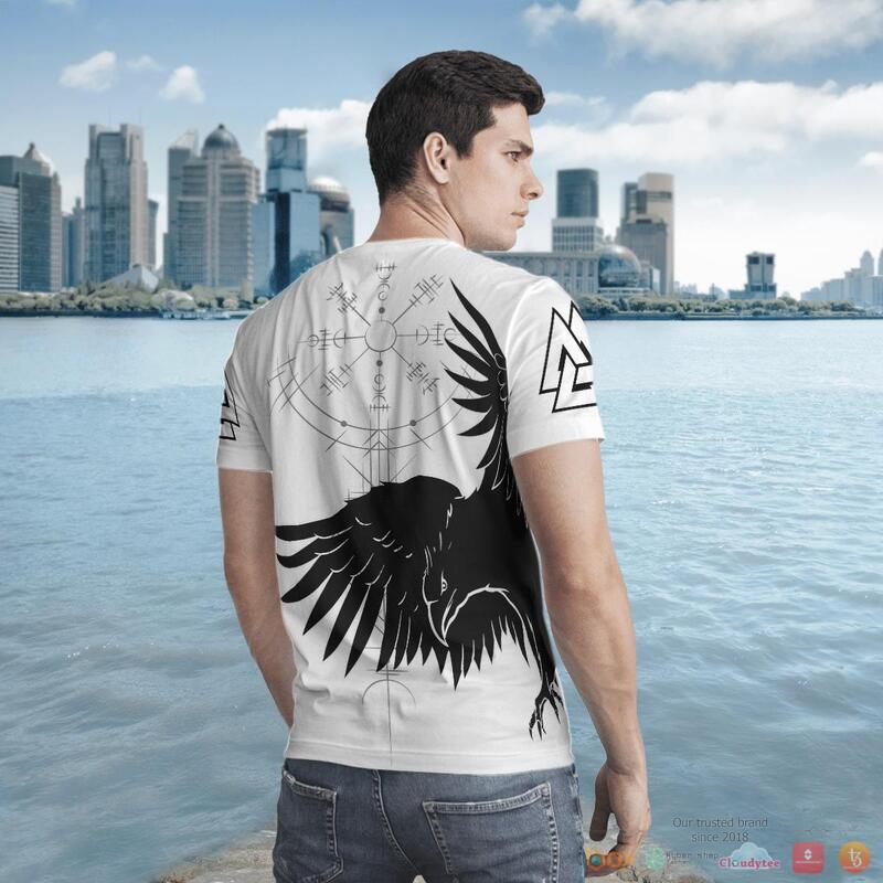 Viking Huginn and Muninn Raven Of Odin 3d shirt Hoodie 1 2 3 4 5