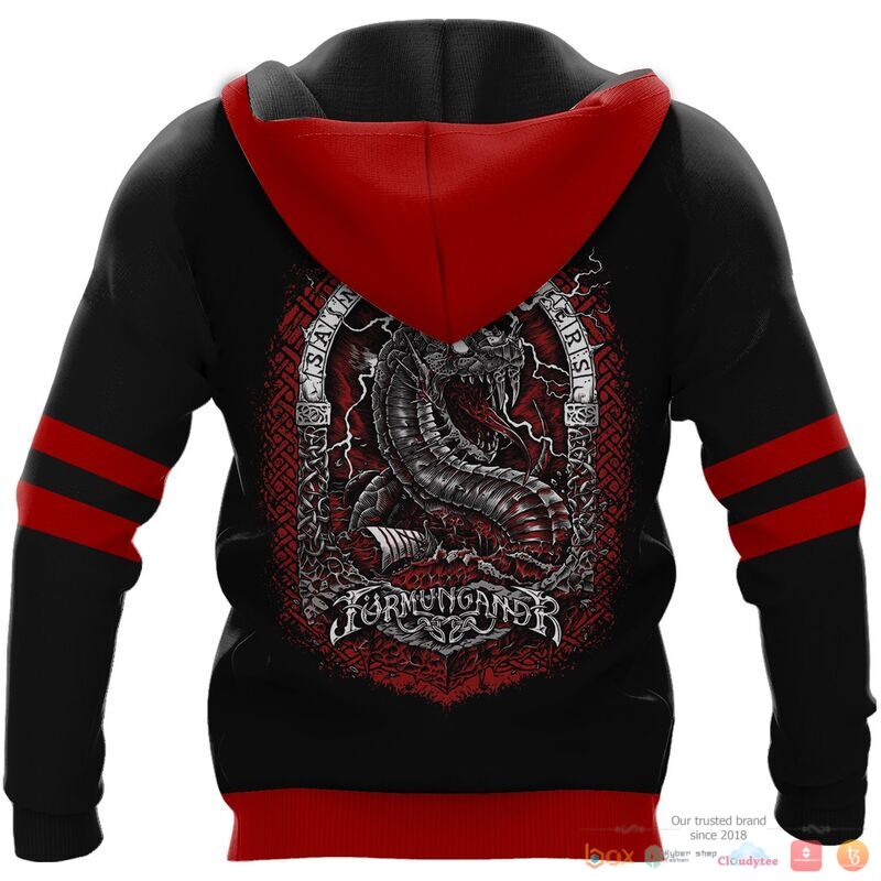 Viking JORMUNGAND Son of Loki and Angrboda red 3d shirt Hoodie 1 2 3