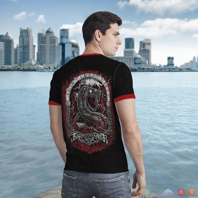 Viking JORMUNGAND Son of Loki and Angrboda red 3d shirt Hoodie 1 2 3 4