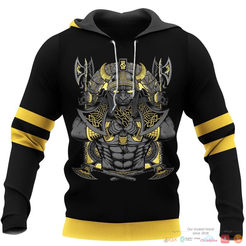 Viking JORMUNGAND Son of Loki and Angrboda yellow 3d shirt Hoodie