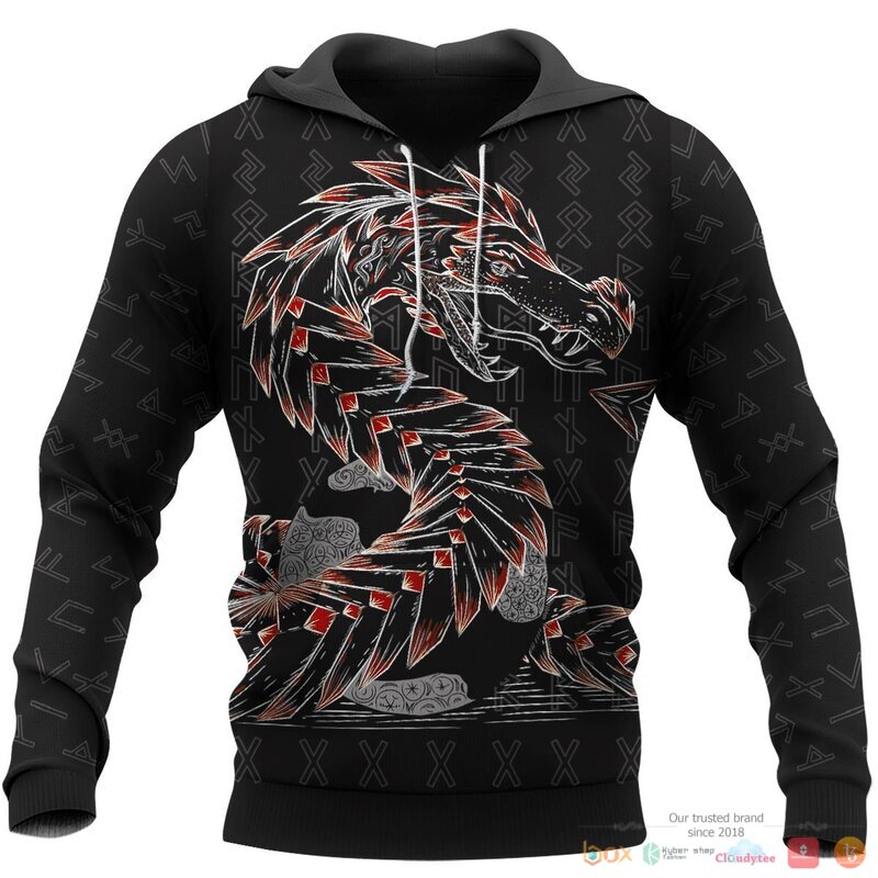 Viking Odin And Jormungandr 3d shirt Hoodie