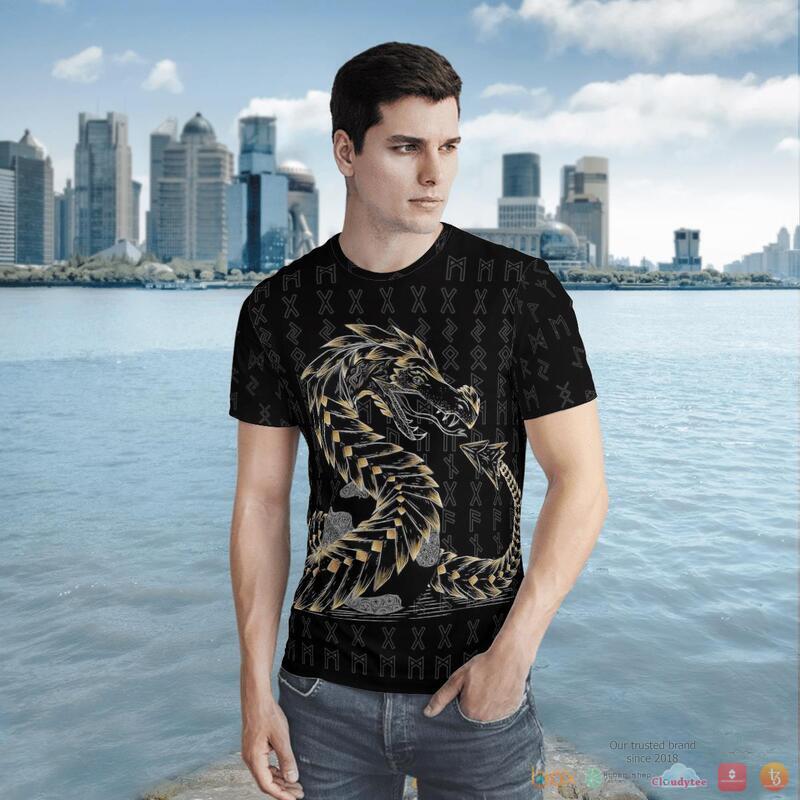 Viking Odin And Jormungandr Black 3d shirt Hoodie 1 2 3 4