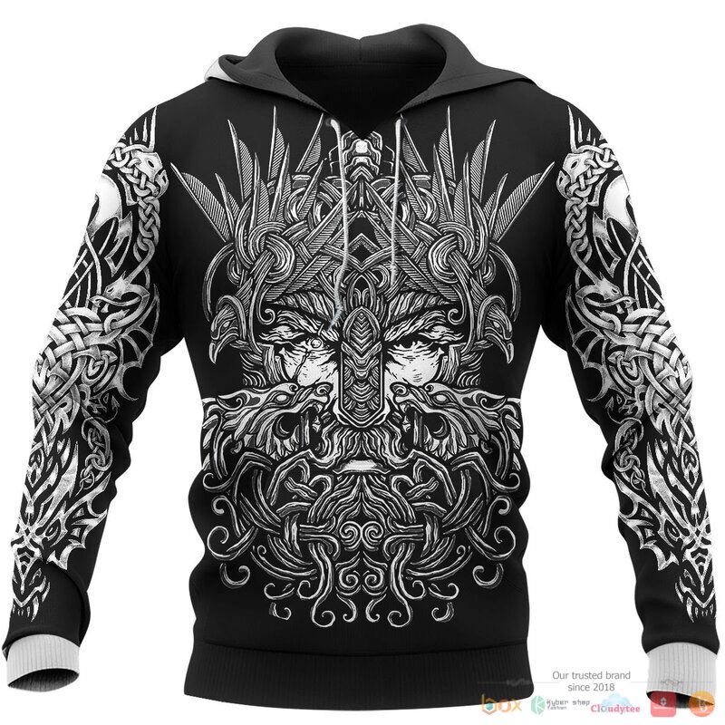 Viking Odin Raven Ulfberht Swords 3d shirt Hoodie