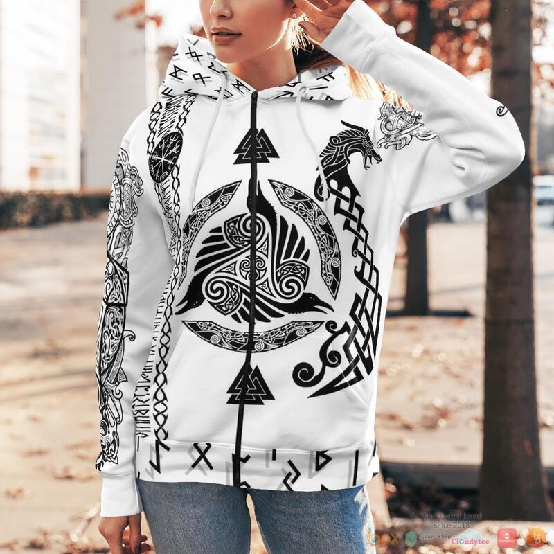 Viking Raven And Wolf 3d shirt Hoodie 1 2 3 4 5 6 7