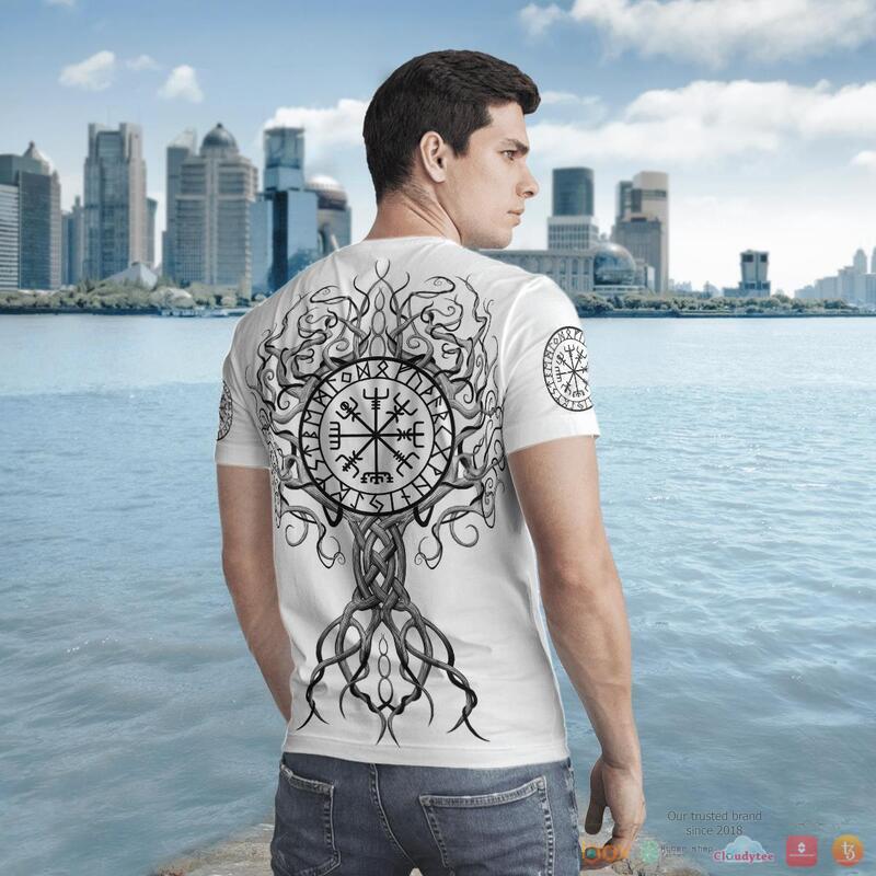 Viking Raven Hammer Vegvisir Yggdrasil 3d shirt Hoodie 1 2 3 4 5 6